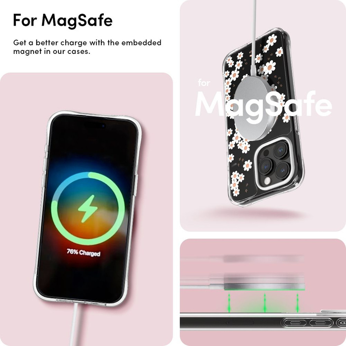 Etui iPhone 15 Pro Max Spigen Cyrill Cecile Mag Magsafe White Daisy Case