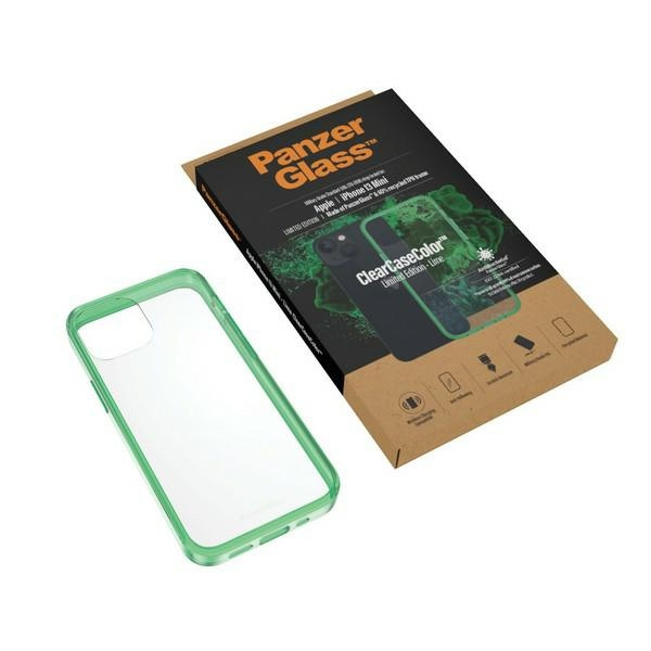 PanzerGlass ClearCase iPhone 13 Mini 5.4" Antibacterial Military grade Lime 0329