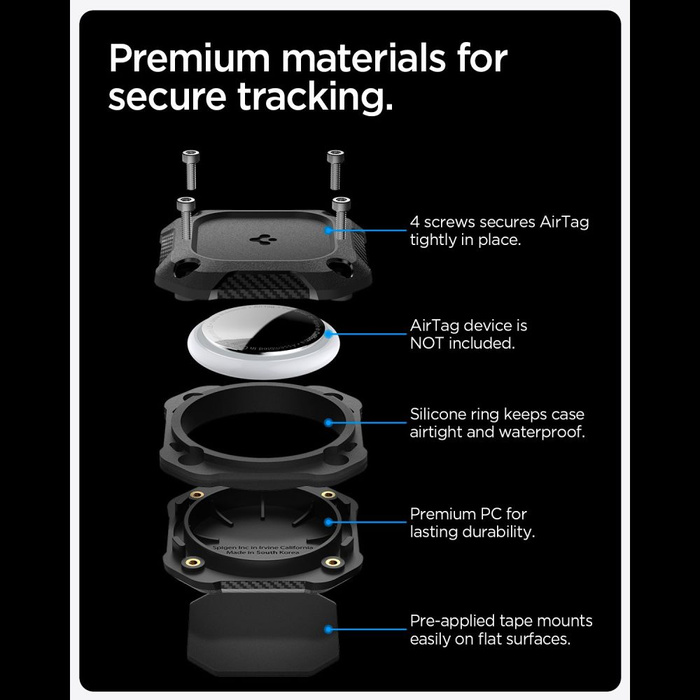 ETUI SPIGEN APPLE AIRTAG 1 / 2 TOUGH ARMOR BLACK