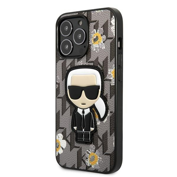 Etui KARL LAGERFELD Apple iPhone 13 Pro Flower Ikonik Karl Szary Case
