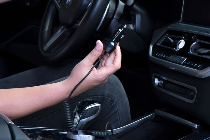 FORCELL F-ENERGY Carbon CC50-1AC ładowarka samochodowa USB A z kablem Typ C PD QC3.0 3A 38W czarna