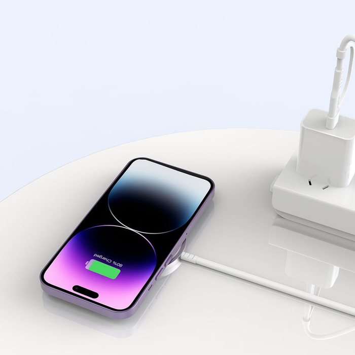 ŁADOWARKA TECH-PROTECT QI15W-A25 MAGNETIC MAGSAFE WIRELESS CHARGER WHITE
