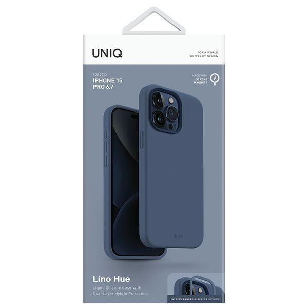 Etui UNIQ etui Lino Hue iPhone 15 Pro Max 6.7" Magclick Charging granatowy/navy blue Case