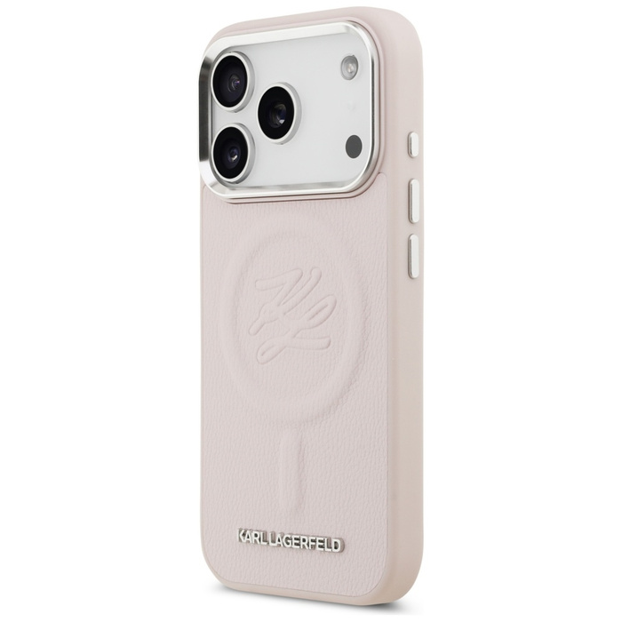 Etui Karl Lagerfeld Initial & Metal Logo MagSafe do iPhone 17 Pro różowy