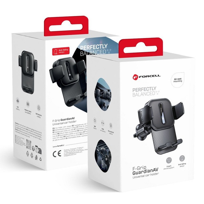 FORCELL F-Grip GuardianAV uchwyt samochodowy do kratki wlotu czarny