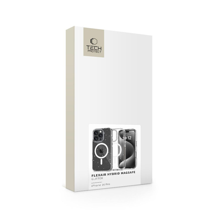 Etui TECH-PROTECT FLEXAIR HYBRID MAGSAFE IPHONE 16 PRO GLITTER
