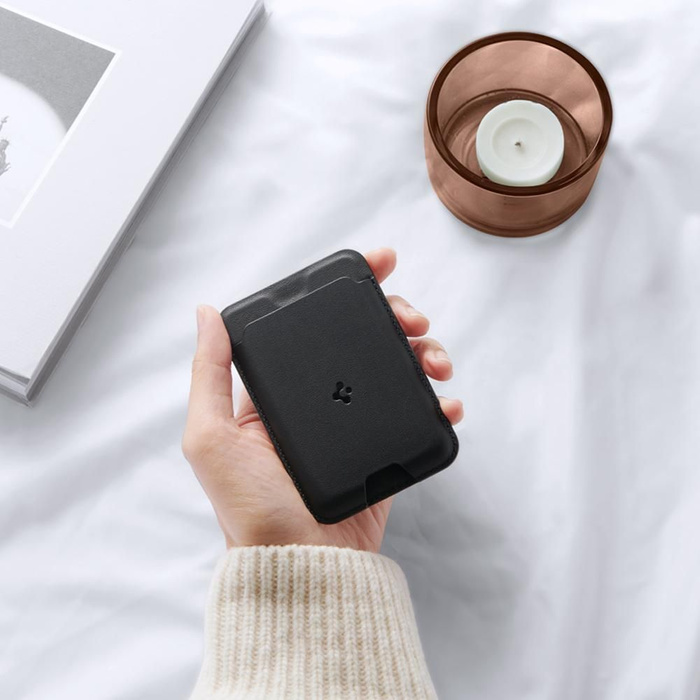 PORTFEL MAGSAFE SPIGEN VALENTINUS UNIWERSALNY CARD HOLDER CZARNY