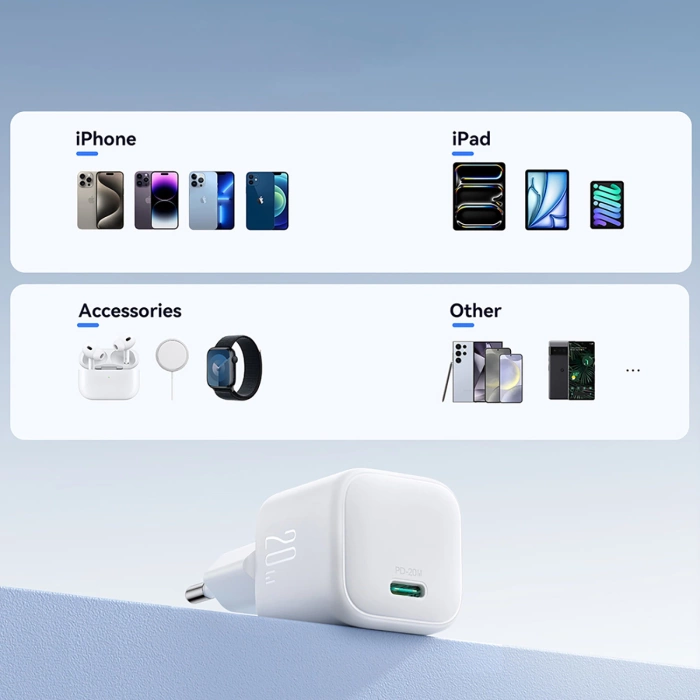 Ładowarka sieciowa Joyroom JR-TCG08 GaN 20W Power Delivery Biała