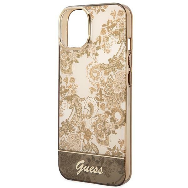Etui GUESS Apple iPhone 14 Porcelain Collection Ochre Brązowy Hardcase