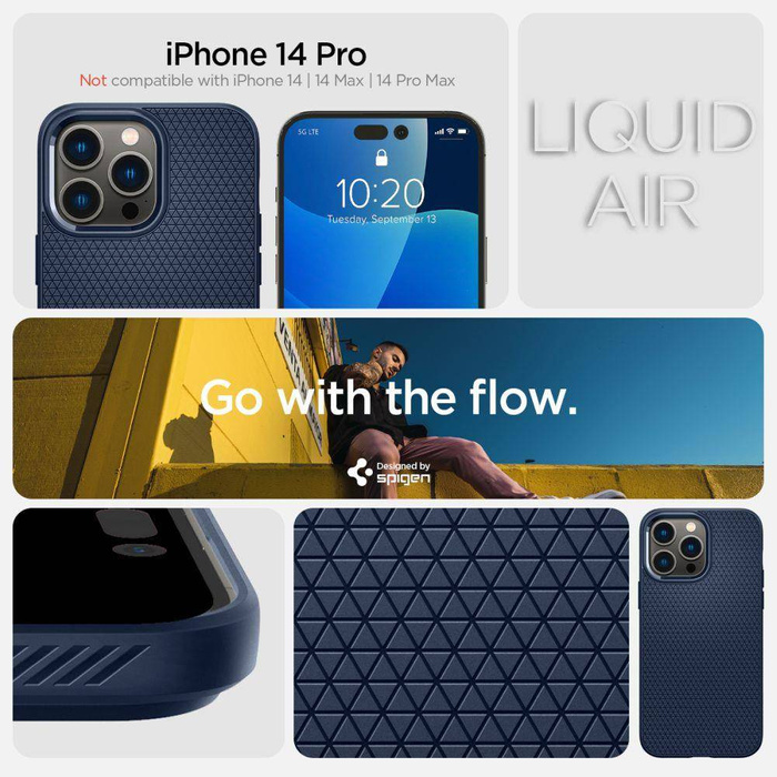 Etui Spigen Liquid Air iPhone 14 Pro Navy Blue