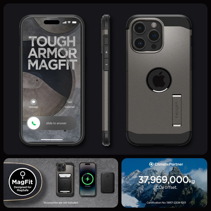 Etui Spigen Tough Armor Mag Magsafe iPhone 15 Pro Gunmetal