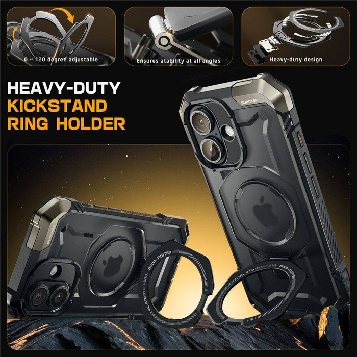 ETUI SUPCASE UB GRIP MAG MAGSAFE IPHONE 16 BLACK