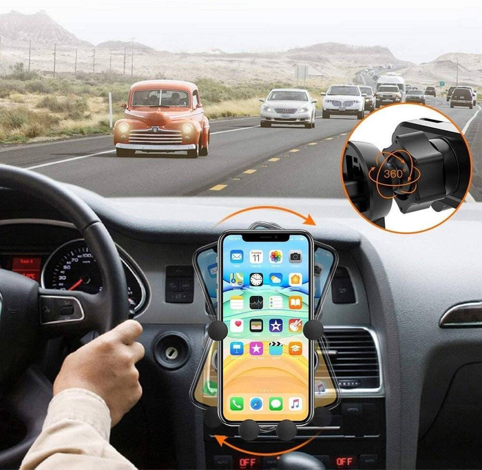 Wozinsky Gravity Car Mount grawitacyjny uchwyt samochodowy na kratkę wentylacyjną nawiew czarny (WCH-05)