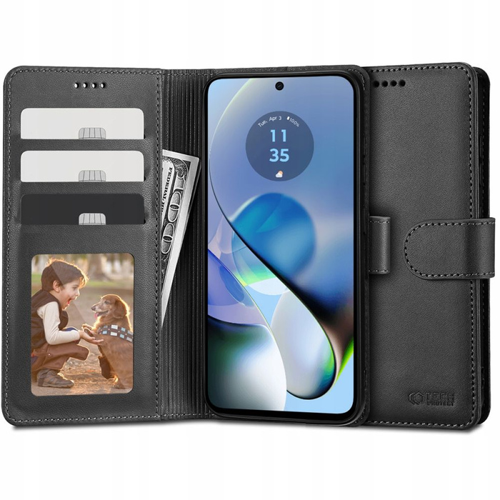 Etui Tech-protect Wallet Motorola Moto G54 5G Black