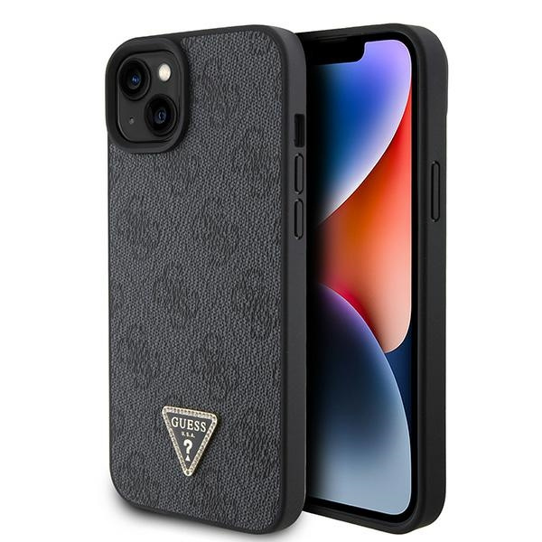 Etui Guess GUHCP15SP4TDPK iPhone 15 6.1" czarny/black hardcase Leather 4G Diamond Triangle Case