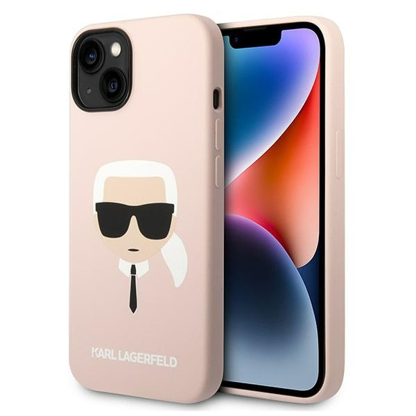 Etui KARL LAGERFELD Apple iPhone 14 Silicone Karl`s Head Różowy Hardcase