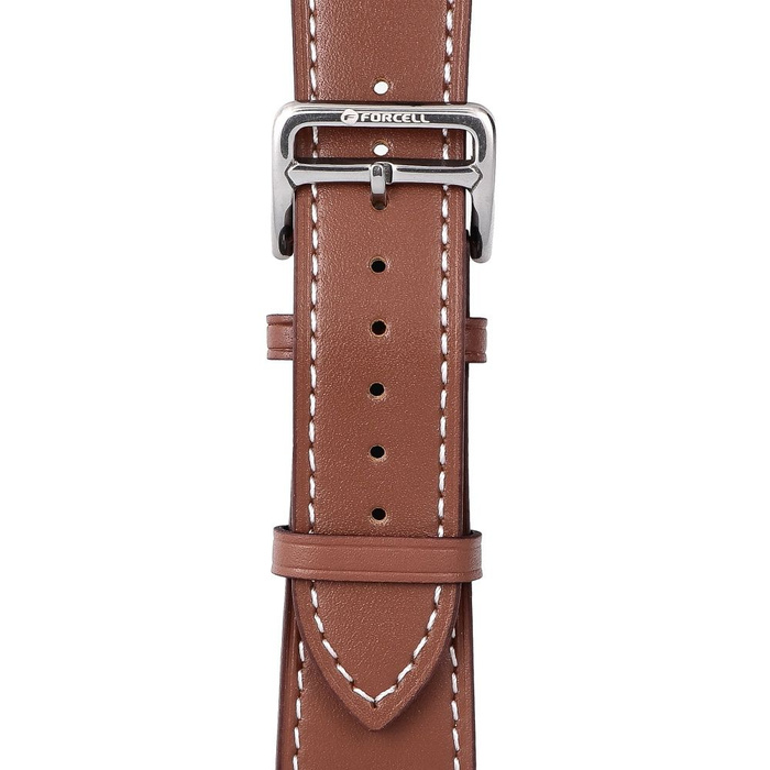 Pasek do Apple Watch Forcell F-Design FA20 dziurki skóra ekologiczna 42 / 44 / 45 / 49 mm brązowy