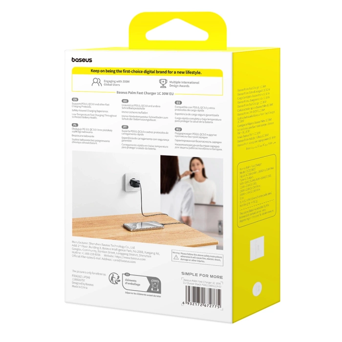 Ładowarka sieciowa Baseus Palm 30W USB-C - biała