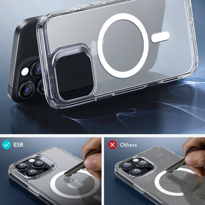 Etui ESR CLASSIC HYBRID HALOLOCK MAGSAFE & TEMPERED GLASS IPHONE 16 PRO FROSTED CLEAR