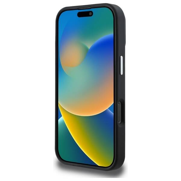 Etui Guess iPhone 16 Pro Max czarny/black hardcase Grained Triangle MagSafe