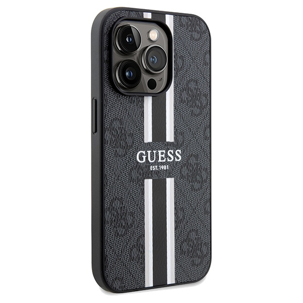 Etui Guess GUHMP15LP4RPSK iPhone 15 Pro 6.1" czarny/black hardcase 4G Printed Stripes MagSafe Case