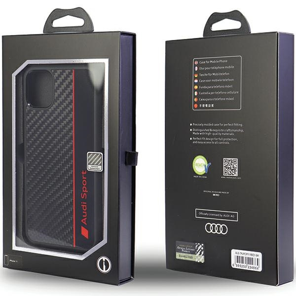 Audi Carbon Fiber Stripe iPhone 11 / Xr6.1" czarny/black hardcase AUS-TPUPCIP11-R8/D1-BK