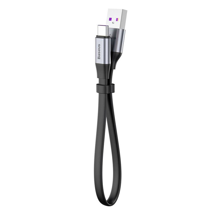 [PO ZWROCIE] Baseus Simple płaski kabel przewód USB / USB Typ C SuperCharge 5A 40W Quick Charge 3.0 QC 3.0 23cm szary (CATMBJ-BG1)
