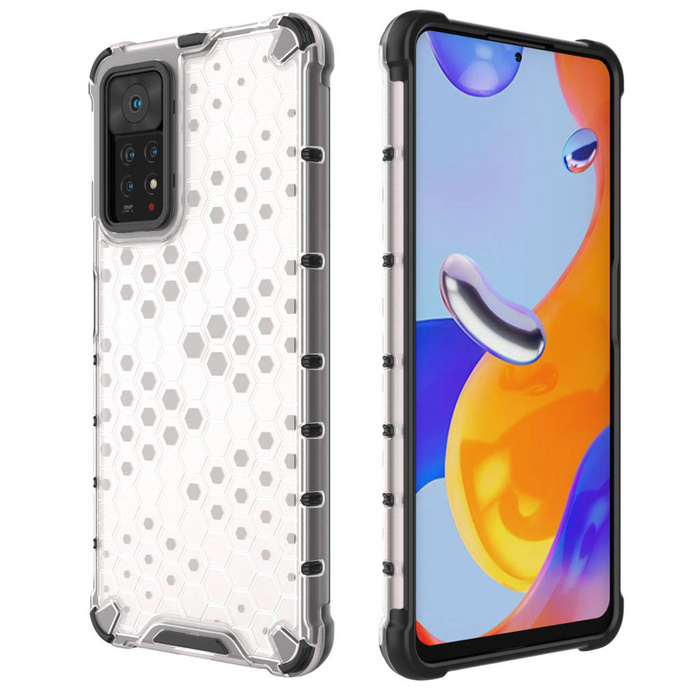Etui Honeycomb pancerny pokrowiec z żelową ramką Xiaomi Redmi Note 11 Pro+ / 11 Pro czarny
