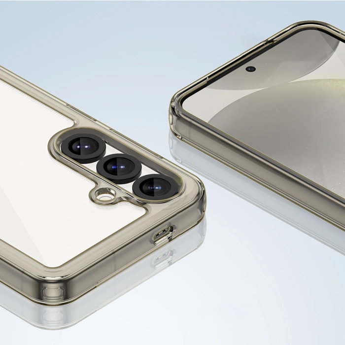 Etui Outer Space Case na Samsung Galaxy S25 Edge pokrowiec z elastyczną ramką - półprzezroczyste, czarne