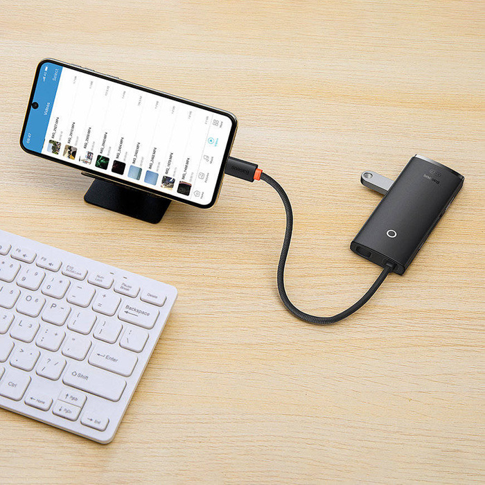 Baseus Lite Series 5-Port Type-C HUB Docking Station (Type-C to HDMI+USB3.0*3+PD) Black