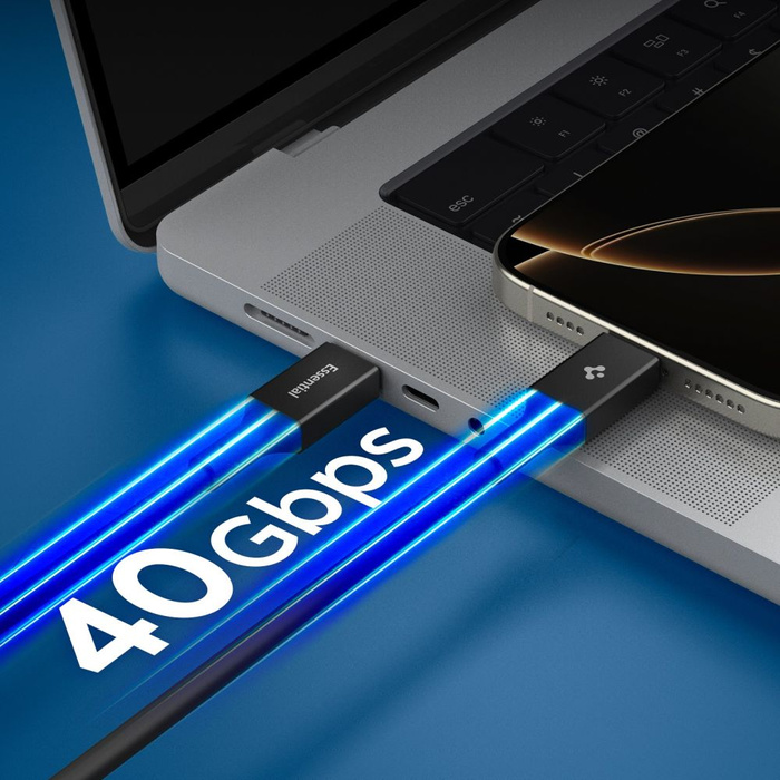 KABEL USB-C SPIGEN EB24012CC ESSENTIAL 240W 120CM CZARNY