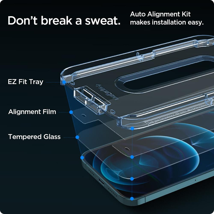 Szkło Hartowane SPIGEN iPhone 12 Pro Max Glas.tr ”ez Fit” 2-pack 