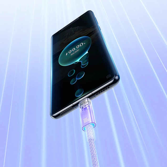 Kabel szybkiego ładowania Baseus USB do USB-C 6A,1m (Fioletowy)