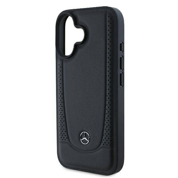 Etui Mercedes iPhone 16 6.1" czarny/black hardcase Leather Urban