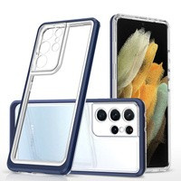 Etui Clear 3in1 Etui Do Samsung Galaxy S23 Ultra Silikonowy Pokrowiec Z Ramką Niebieskie Case Case