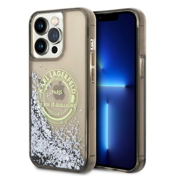 Etui KARL LAGERFELD Apple iPhone 14 Pro Max Liquid Glitter RSG Czarny Hardcase