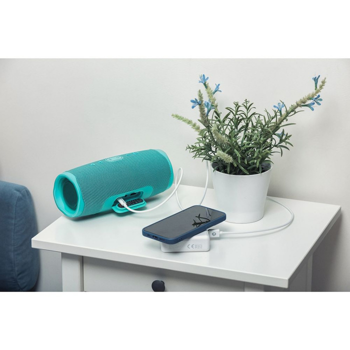 Wielofunkcyjna ładowarka Forcell F-Energy 4w1 2 x USB A + USB C 15W + power bank 8000mAh + ładowanie bezprzewodowe biała