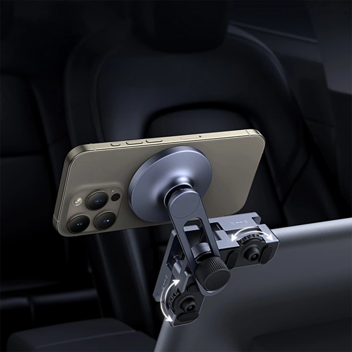 Uchwyt magnetyczny Baseus MaxView montowany na wyświetlaczu samochodowym - szary