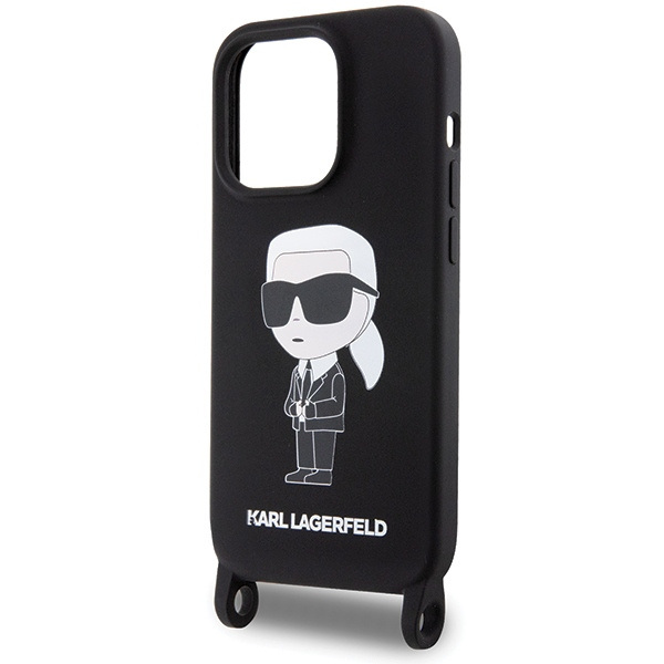 Etui Karl Lagerfeld KLHCP15LSCBSKNK iPhone 15 Pro 6.1" hardcase czarny/black Crossbody Silicone Ikonik Case