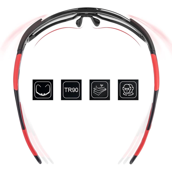 Okulary rowerowe Rockbros 10182 polaryzujące - czerwone