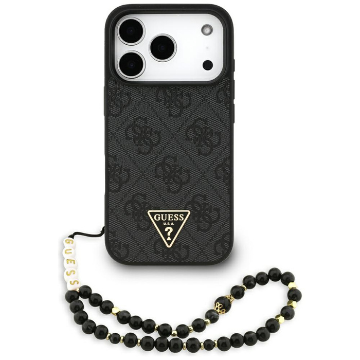 Etui Guess 4G Strap Triangle Logo        MagSafe do iPhone 17 Pro czarny