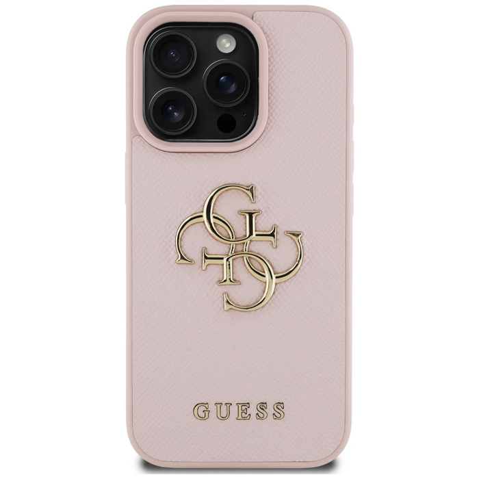 Etui Guess Grained Big 4G Logo Small      Classic Logo do iPhone 16 Pro Max różowy