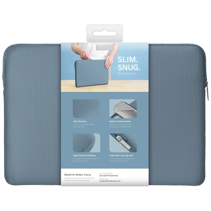 Torba na laptopa UNIQ Cyprus Ridge       Edition Laptop Sleeve 16" water-resistant neoprene niebieski