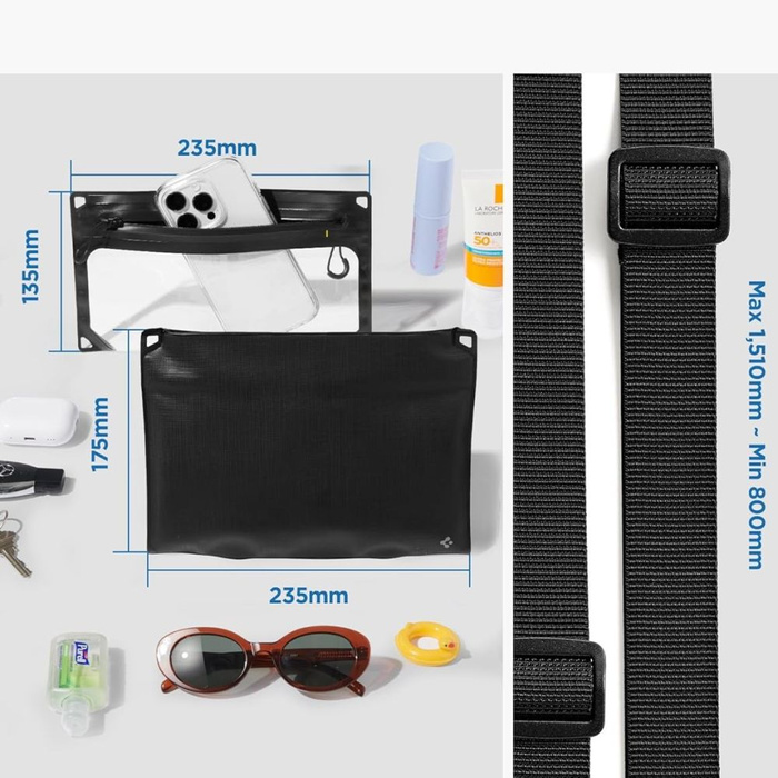 ETUI WODOSZCZELNE SPIGEN A640 UNIVERSAL WATERPROOF CASE CROSSBAG BLACK