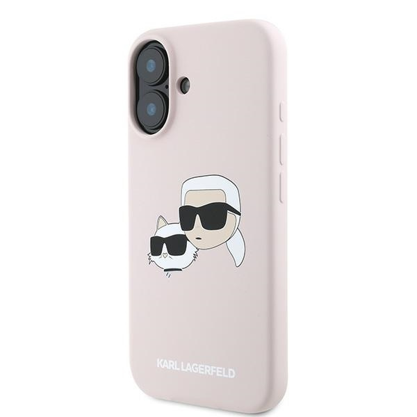 Etui Karl Lagerfeld iPhone 16 Plus różowy/pink HC MagSafe Sil Double Heads Print