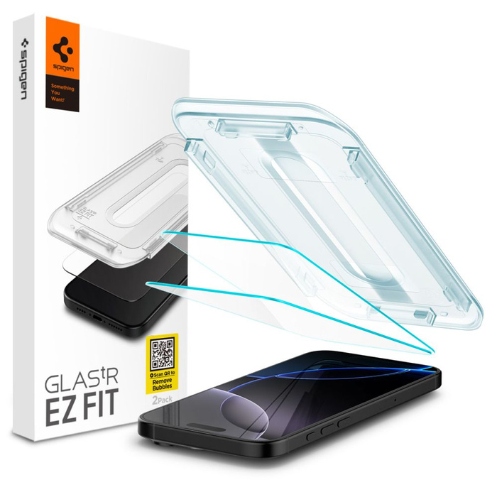SZKŁO HARTOWANE SPIGEN GLAS.TR ”EZ FIT” 2-PACK IPHONE 16 PRO MAX, 17 PRO MAX CLEAR