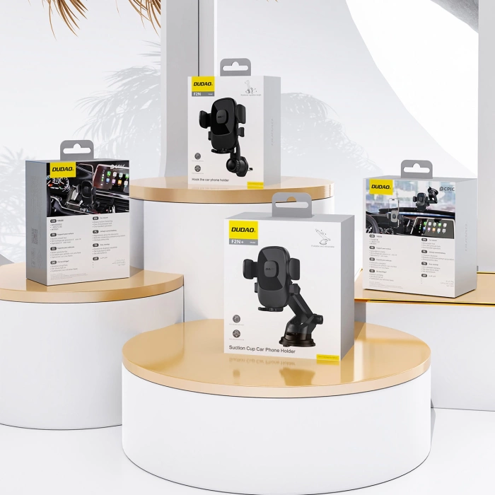 Uchwyt na smartfona Dudao F2N+ z przyssawką grawitacyjny 360° - czarny