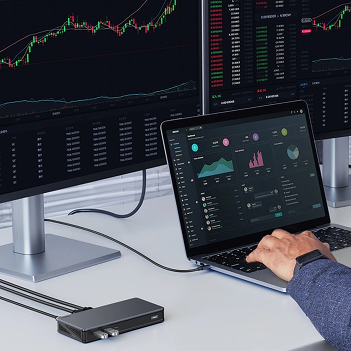 Adapter HUB UGREEN CM615 USB-C do 2x USB-A, 1x USB-C 3.1, 2x HDMI, 2x DP,  SD/TF, RJ45