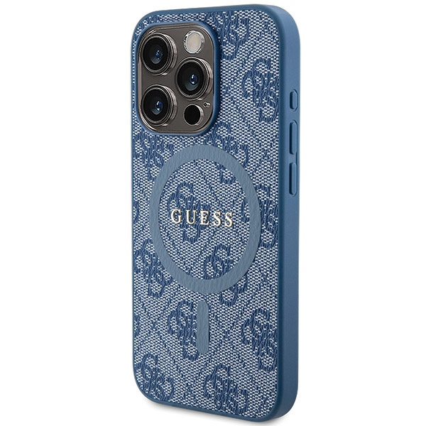 Etui Guess GUHMP14XG4GFRB iPhone 14 Pro Max 6.7" niebieski/blue hardcase 4G Collection Leather Metal Logo MagSafe Case