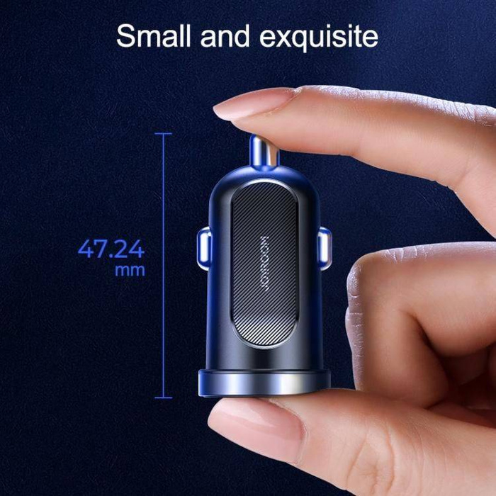 Joyroom C-A09 Mini szybka ładowarka samochodowa 2x USB 30W Quick Charge, SCP, PD, AFC czarny 